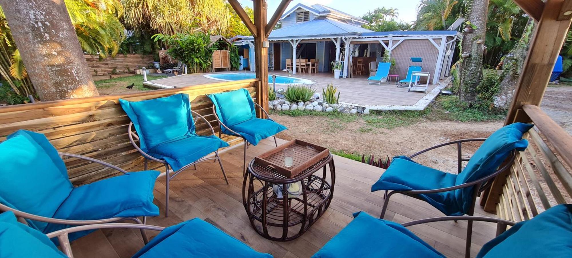 Gite Kaz A Topaze, Piscine, Jardin Tropical Sainte-Rose Bagian luar foto